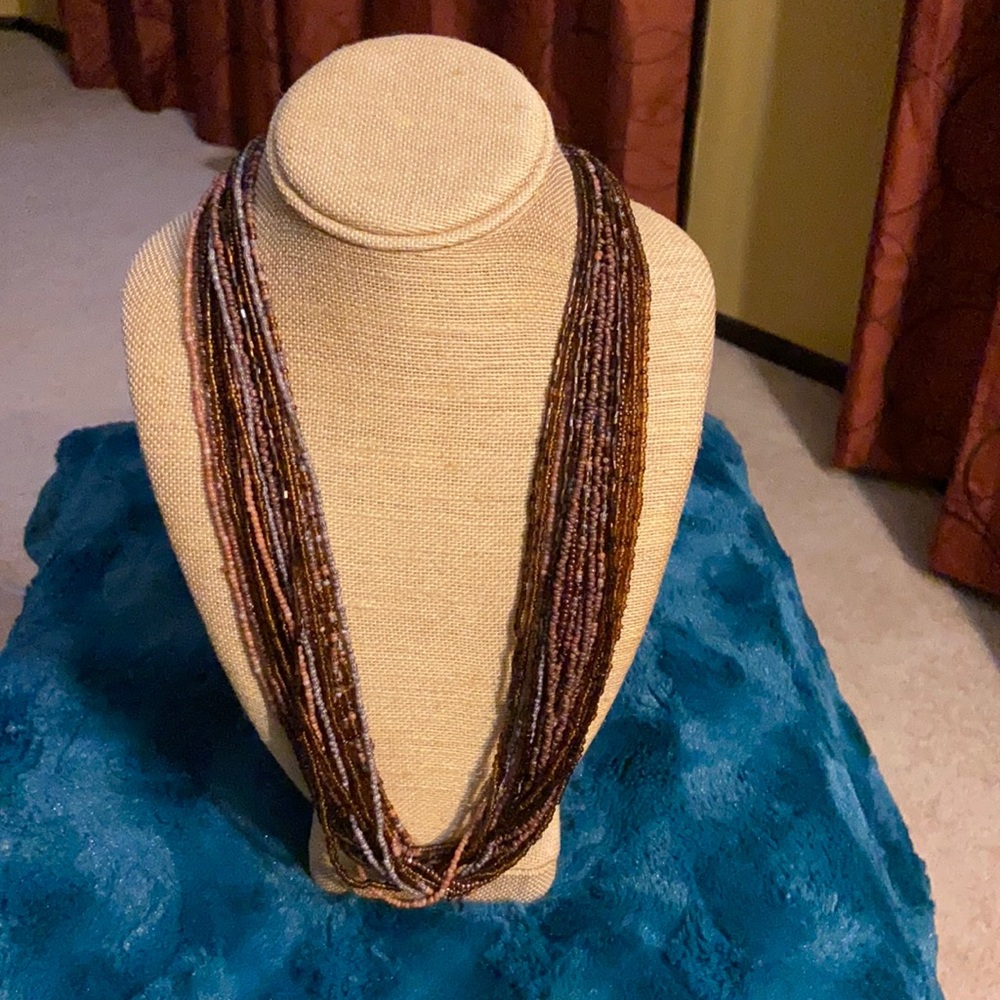 2 for 15 Brown beaded necklace